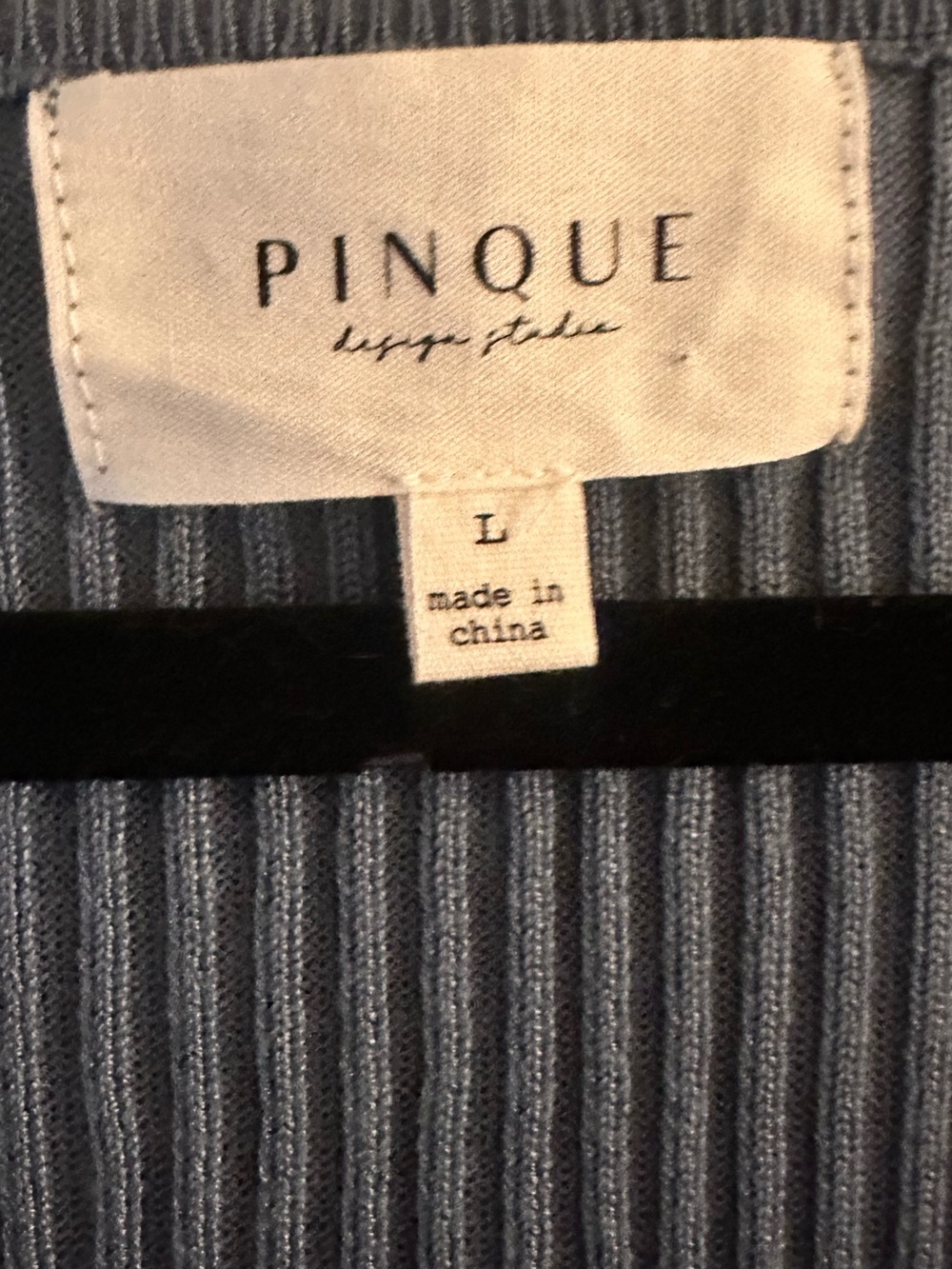 Pinque Blue Ribbed Button Front Cardigan Top Size Large - Picture 4 of 7